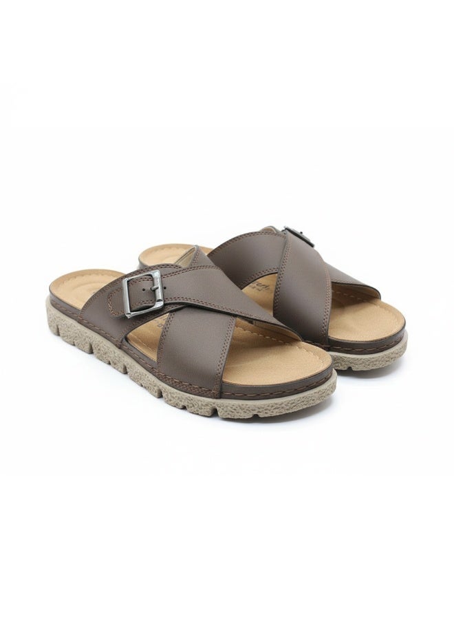 Stylish men's slippers with a modern and comfortable design – genuine leather and non-slip orthopedic sole, available in various sizes and colors. - Image 3